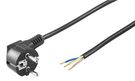 Angled Protective Contact Cable for Assembly, 1.5 m, Black, 1.5 m - safety plug (type F, CEE 7/7) > Loose cable ends