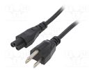 Cable; 3x18AWG; IEC C13 female,NEMA 5-15 (B) plug; PVC; 1.8m LIAN DUNG