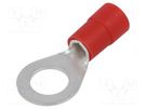 Tip: ring; M10; Ø: 11mm; 10mm2; crimped; for cable; insulated; tinned ERKO