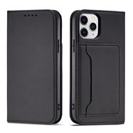 Magnet Card Case for iPhone 12 cover card wallet card stand black, Hurtel