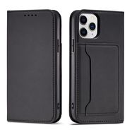 Magnet Card Case for iPhone 12 Pro Max Pouch Card Wallet Card Holder Black, Hurtel
