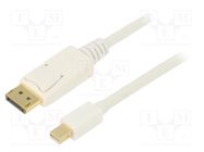 Cable; DisplayPort 1.2; DisplayPort plug,mini DisplayPort plug VCOM