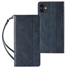 Magnet Strap Case for iPhone 13 mini cover wallet + mini lanyard pendant blue, Hurtel