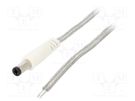 Cable; 2x0.5mm2; wires,DC 5,5/2,1 plug; straight; transparent BQ CABLE