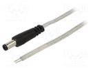Cable; 2x0.5mm2; wires,DC 5,5/2,5 plug; straight; transparent BQ CABLE