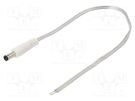 Cable; 2x0.5mm2; wires,DC 5,5/2,5 plug; straight; transparent BQ CABLE