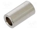 Spacer sleeve; 9mm; cylindrical; brass; nickel; Out.diam: 5mm DREMEC