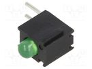 LED; in housing; green; 3mm; No.of diodes: 1; 2mA; Lens: diffused BIVAR