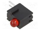 LED; in housing; red; 3mm; No.of diodes: 1; 20mA; Lens: diffused; 45° BIVAR