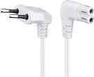 Power cable 1.5 m, white, 1.5 m - Euro male (Type C CEE 7/16) > Device socket C7