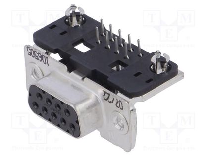 D-Sub; PIN: 9; socket; female; PCB snap; angled 90°; THT; UNC 4-40 TE Connectivity 1-106505-2