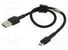 Cable; USB 2.0; USB A plug,USB B micro plug; 0.3m; black; 480Mbps GREEN CELL