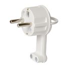 AC connector, Uni-Schuko with earthing, angled, white, ultra slim 230V 16A