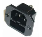 Connector IEC panel mount, with fuse 6A 250V