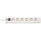 Bremounta power strip 6-way (multiple socket with 90 degree sockets, power strip with mounting option and 3 m cable) white TYPE F