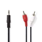 Stereo helikaabel 3,5 mm isane - 2x RCA isane 1,5 m must
