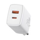 Wall Quick Charger 20W USB + USB-C QC3.0 PD3.0, White