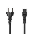 Power Cable | Plug with earth contact male | IEC-320-C5 | Straight | Straight | Nickel Plated | 5.00 m | Round | PVC | Black | Label