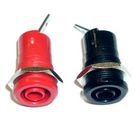 Banana socket with a coaxial around the contact shells spaced port to absorb the safety shell 4mm, 1000V, 25A red