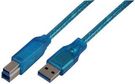 LEAD, USB3.0 AM-BM 2M TRANSPARENT BLUE