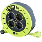 Case reel with cable routing 4 sockets 5m (green) Masterplug