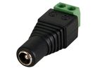 Power plug DC 2.1x5.5 mm, cable mount, screw contacts, izolated