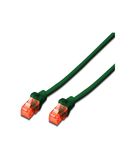 Patch cord; U/UTP; 6; stranded; Cu; LSZH; green; 1m; 26AWG