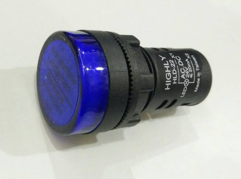 Signaallamp, korpus Ø22mm, LED sinine, 230V HIGHLY