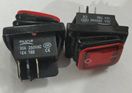 Rocker switch; ON-OFF, fixed, 4pins. 30A/250Vac, 22x30mm, DPST, waterproof, red LED 230V