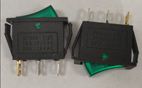 Klahvlüliti; ON-OFF, fikseeritud, 3 kontaktiga. 6A/250Vac, 28x10,5mm, SPST, roheline NEON 230Vac