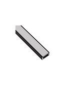 Aluminum profile with white cover for LED strip, black, surface LINE MINI 3m