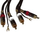 Audio cable 5.0m, 2x RCA plug + groundcable -> 2xRCA plug + groundcable