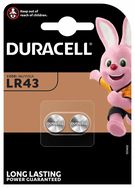Батарейка щелочная 186 (LR43, L1142, AG12, V12GA, D186A, 386) 1.5V Duracell (блистер 2шт)