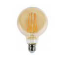 LED bulb E27 230V G80 6W, 550lm, FILAMENT, amber white 2200K, dimmable, ORO