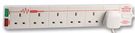 POWER OUTLET STRIP, 6 OUTLET, 2M, 240VAC