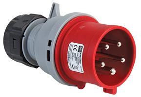 MAIN PLUG, IP44, 32A, 415V, CABLE K9045 RED