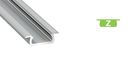 Врезной анодированный алюминиевый профиль для светодиодной ленты, тонкий, Z, 1м, LUMINES