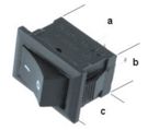 Rocker switch; ON-OFF, fixed, 2pins. 1A/250VAC 9x13mm, SPST, black