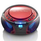 SCD-550RD Portable FM Radio CD/MP3/USB/Bluetooth® player with LED lighting Red