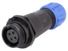 Socket, female, for cable SP13 4p. external thread WEIPU
