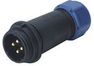Socket, male, for cable SP21 4p. external thread WEIPU