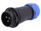 Socket, male, for cable SP21 3p. external thread WEIPU