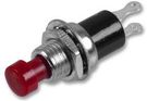 PUSHBUTTON SWITCH, SPST, 0.5A, 250V, RED