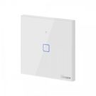 Smart touch wall Wi-Fi switch T0EU1C-TX, 1 channel, 600W, 230VAC, controlled by touch button, App, possibility to control by voice, SONOFF