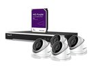 4 MP IP SECURITY CAMERA SET - 8-CHANNEL NVR - 4 x WHITE IP DOME CAMERA - 3 TB HD - CABLES