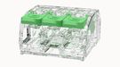 PCB spring terminal blocks. Rated current 32A. Rated voltage 450V, pitch: 5.6mm. Color: transparent. Contact surface: Tin