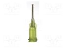 Needle: steel; 1"; Size: 14; straight; Mounting: Luer Lock METCAL