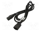 Cable; 3x1mm2; IEC C14 male,IEC C15 female; PVC; 1.8m; black; 10A AKYGA
