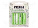Re-battery: Ni-MH; AA; 1.2V; 2400mAh; blister; 4pcs. TESLA BATTERIES