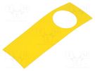 Description label; 45; 150x38mm; plastic; Body: yellow EAO